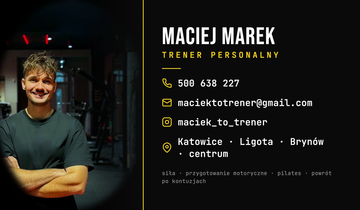 Wizytówka maciek_to_trener — strona tylna
